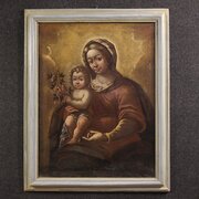 Antique Italian Painting, Madonna And Child