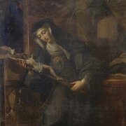 Antique Italian Painting Of Saint Rita Of Cascia 