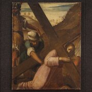 Antique Italian Painting Of The Way Of The Cross