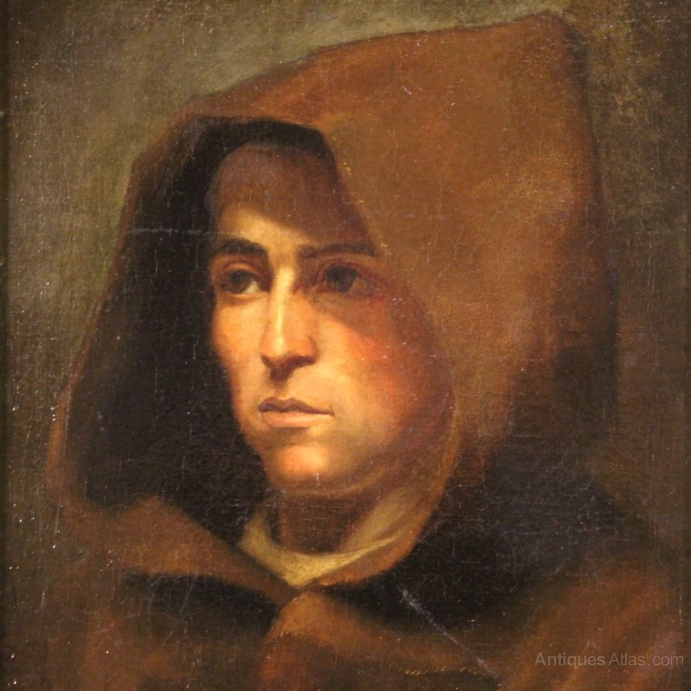 Antiques Atlas - Antique Italian Painting Portrait Of A Friar
