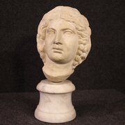 Antique Italian Sculpture, White Marble Head 