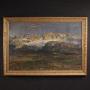 Antique Italian signed mountain landscape painting