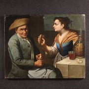 Antique Lombard Painting From The 17th Century