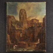 Antique Spanish Landscape Painting 18th Century