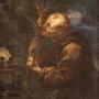 Antique Spanish painting of Saint Francis 