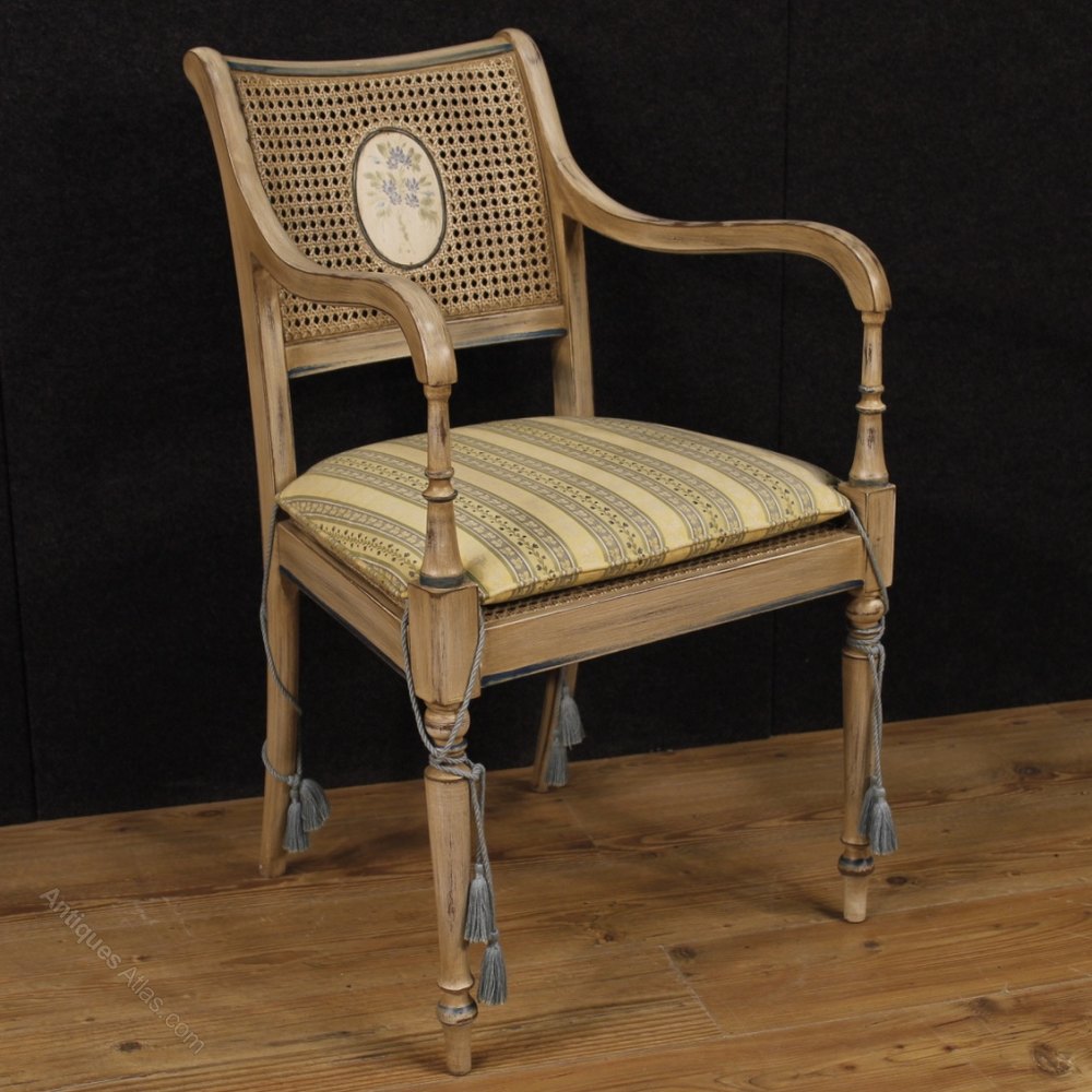 Antiques Atlas French Armchair In Painted Wood And Fabric