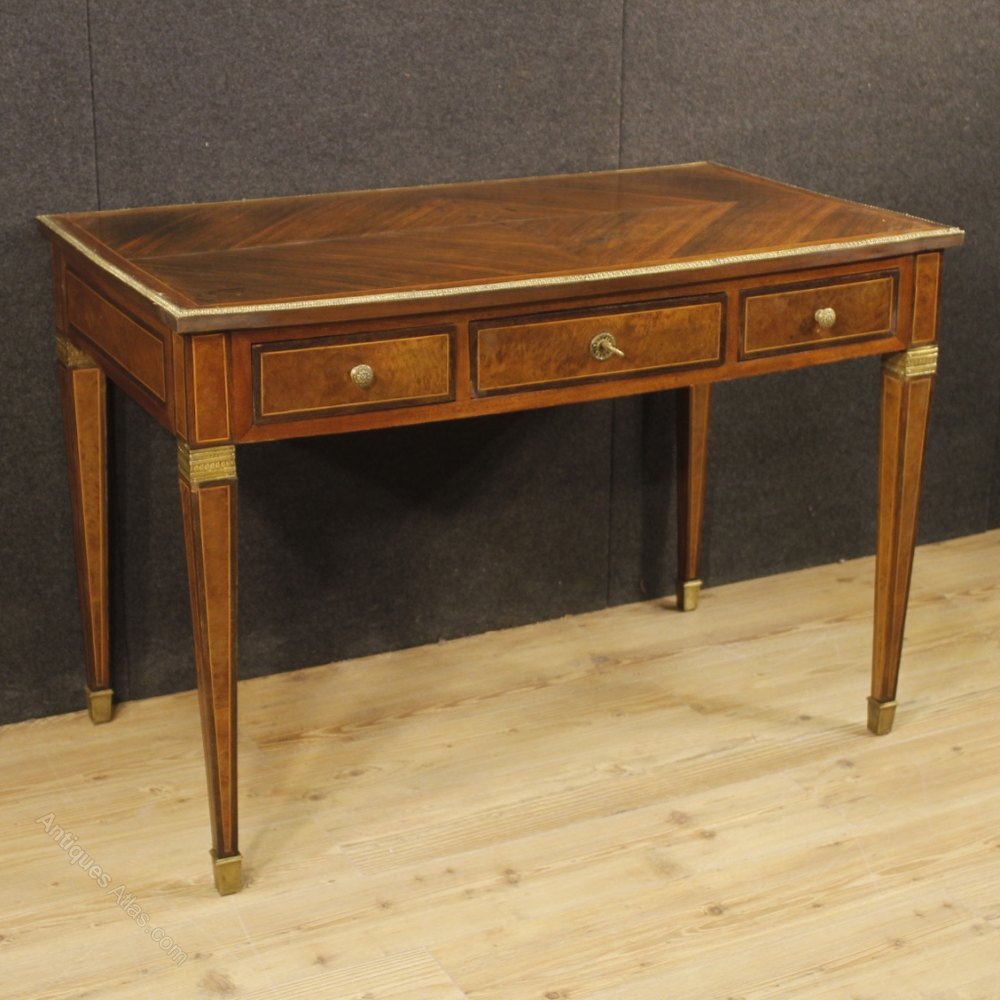 French Inlaid Writing Desk In Louis Xvi Style