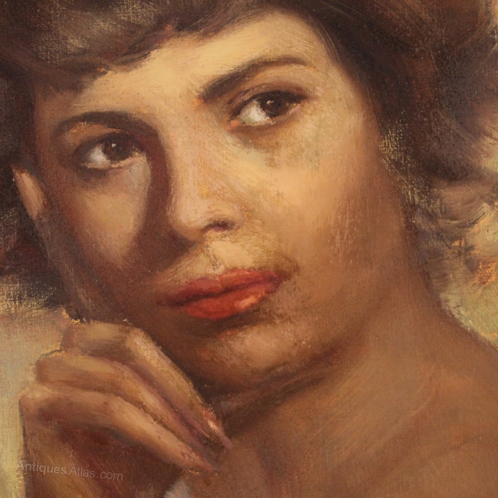 Antiques Atlas French Painting Signed Portrait Of A Young Woman