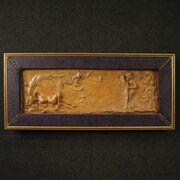 French Terracotta Bas-relief, Venus With Faun
