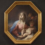 Great 18th-century Octagonal Religious Painting
