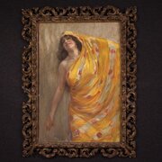 Great Painting Signed A. Mazza Portrait Of A Woman