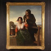 Great Painting Signed FB And Dated 1853, The Lovers
