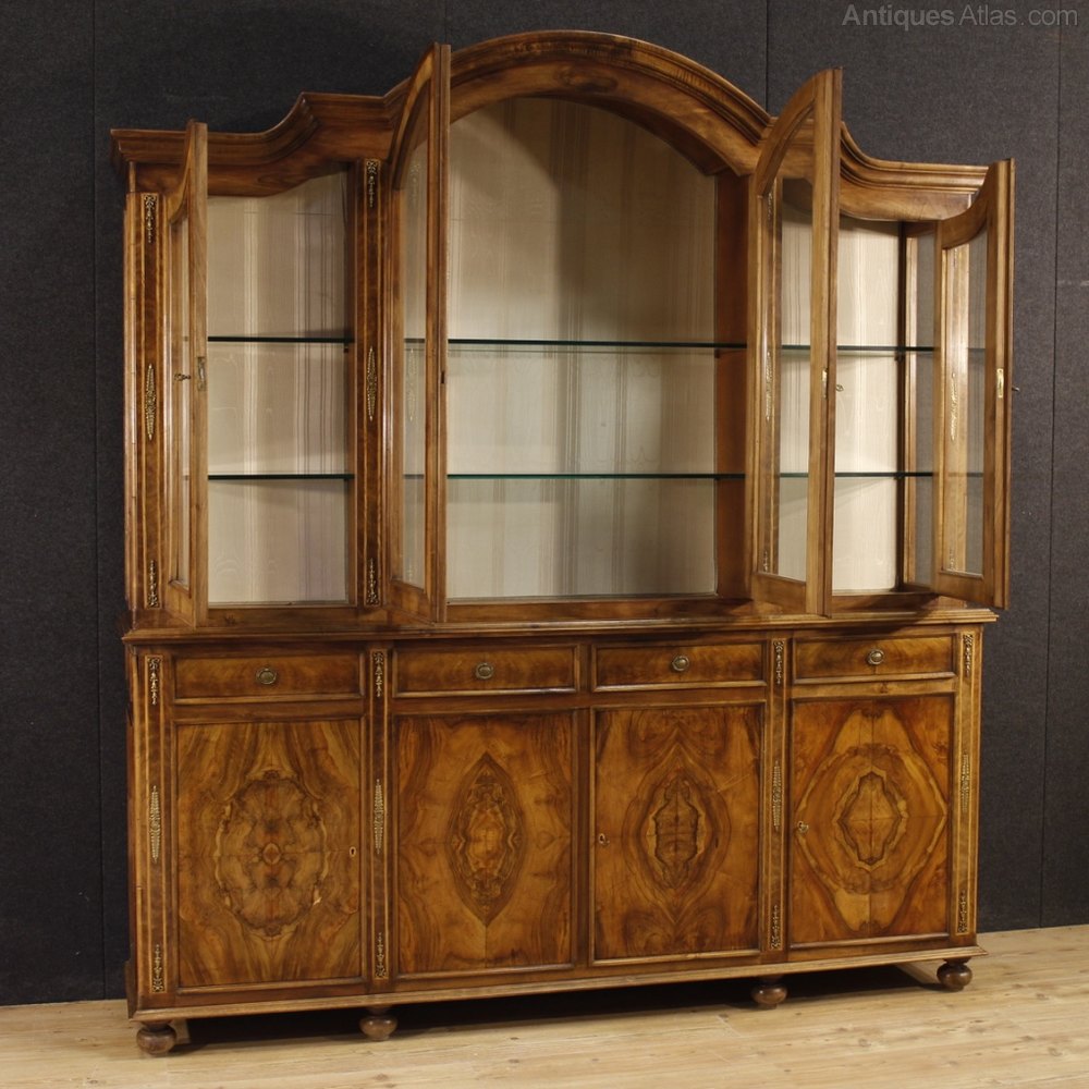 Antiques Atlas Italian Bookcase In Walnut And Burl Wood