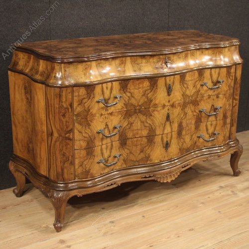 Antiques Atlas Italian Chest Of Drawers In Walnut Burl And Beech