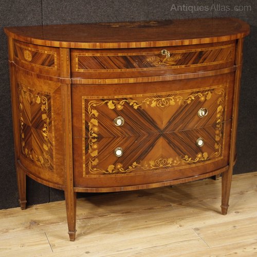 Antiques Atlas Italian Demilune Dresser In Inlaid Wood