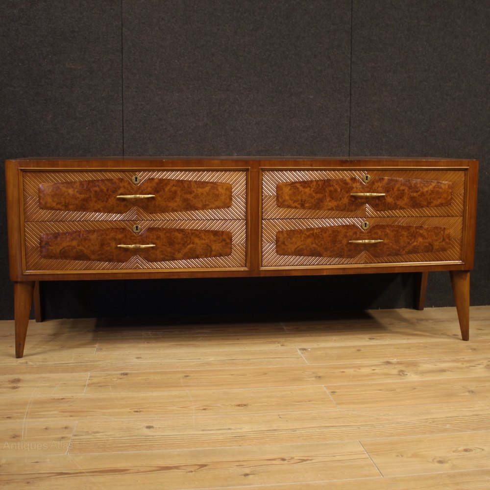 Antiques Atlas Italian Design Chest Of Drawers In Walnut.