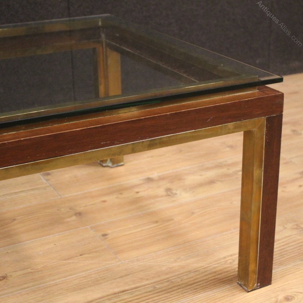 Antiques Atlas Italian Design Coffee Table In Wood, Gilded Brass