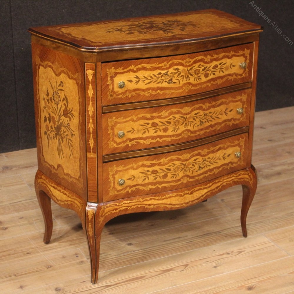 Antiques Atlas Italian Inlaid Dresser Chest In Walnut, Burl, Rosewood