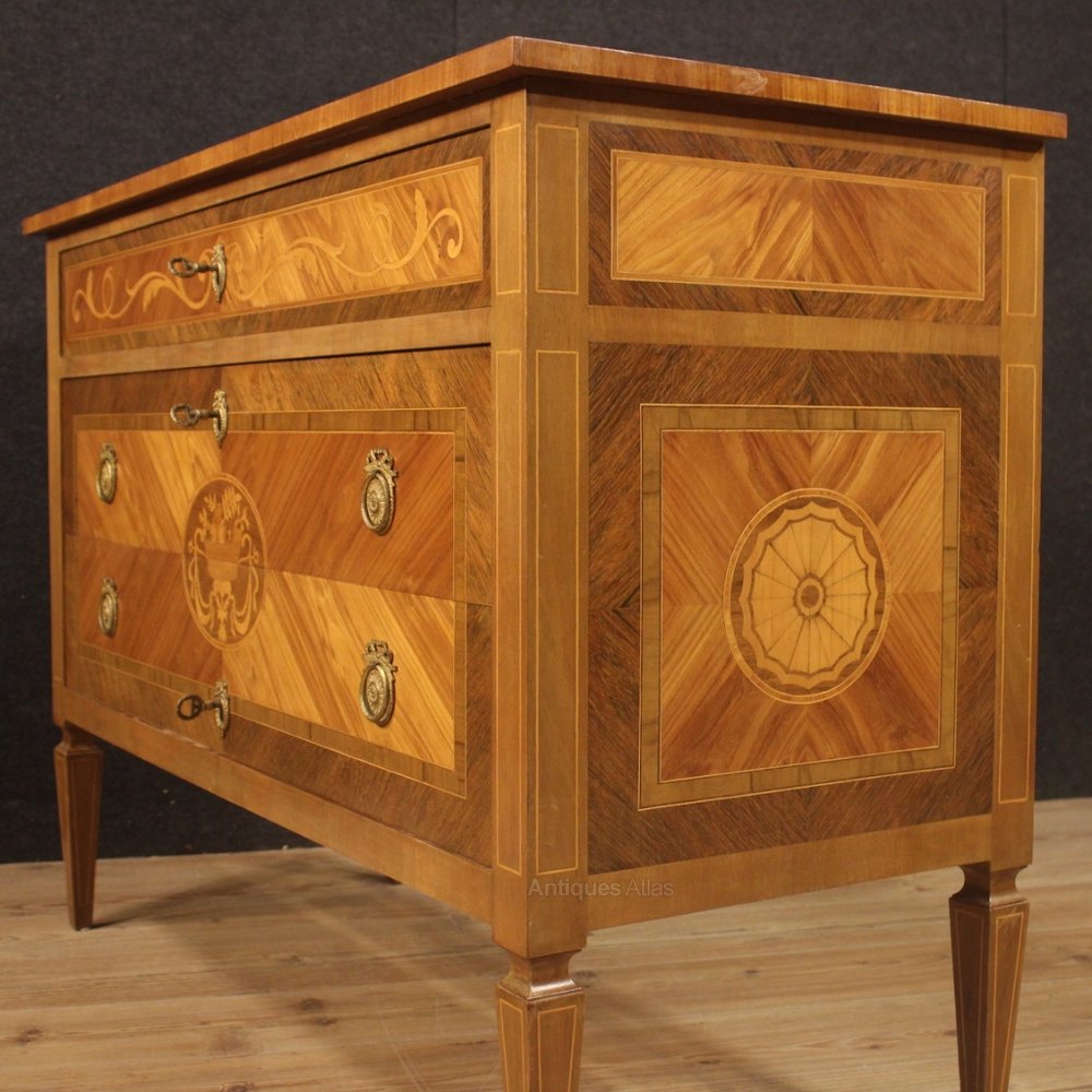 Antiques Atlas Italian Inlaid Dresser In Wood In Louis XVI Style