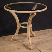 Italian Iron Side Table With Glass Top