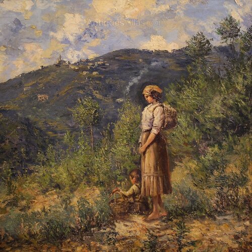 Antiques Atlas - Italian Landscape With Figure Signed Painting