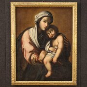 Italian Painting Virgin With Child 18th Century