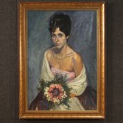 Italian Painting Portrait Of A Lady 20th Century