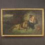 Italian religious painting Saint Jerome with lion 