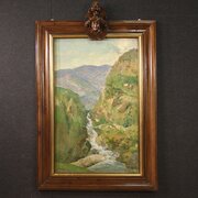 Italian Signed Landscape Painting 20th Century