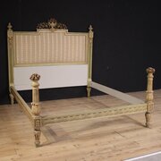 Lacquered Italian Double Bed Louis XVI Style