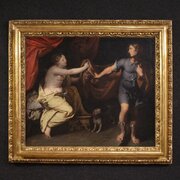 Large 17th-c French Painting, Joseph And Potiphars Wife