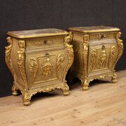 Pair 20th-century Italian Lacquered Night Stands