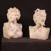 Pair Of 19th-century White Marble Sculptures