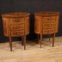 Pair of 20th-century Italian inlaid bedside tables