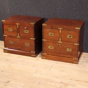 Pair Of English Naval-style Bedside Tables