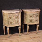 Pair Of Italian Lacquered Bedside Tables