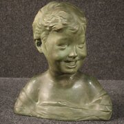 Sculpture In Terracotta Bust Of A Child