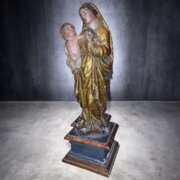 17th/18th Madonna And Child Polychrome Figure