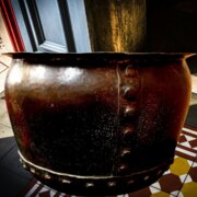 Large 19th Century Copper Copper Log Bin