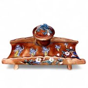 Antique Majolica Inkstand/Pentray