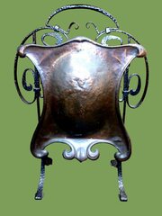 Arts And Crafts Wrought Iron And Copper Firescreen