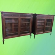 Fine Pair  Antique Mahogany Glazed Bookcases C.1880