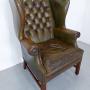 Gentlemens Olive Green Hide Library Chair