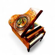 Painted Figured Walnut Musical Jewellery Box