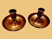 19thC Campaign Brighton Bun Candlesticks