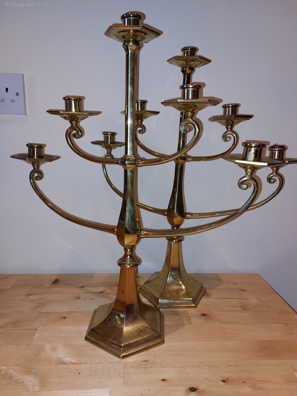 Antiques Atlas Pair Ecclesiastical Brass Candelabra