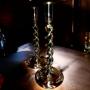 Open Twist Candlesticks Brass
