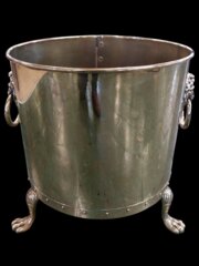 Riveted Edwardian Polished Brass Log Bucket