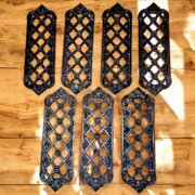 Seven Victorian Cast Brass Door Finger Plates