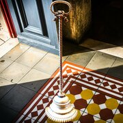 Victorian Rope Twist Stem Brass Doorstop C.1870